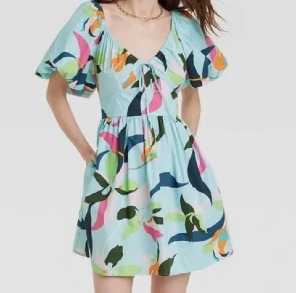 A New Day - Multicolor Abstract Mini Dress